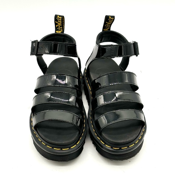 Dr. Martens Blaire Black Patent Gladiator Sandals - Picture 3 of 7